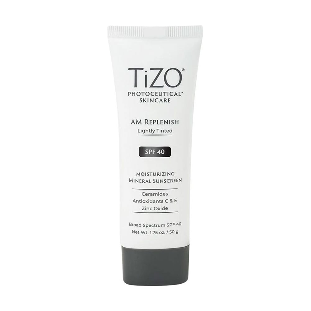 Денний живильний крем для обличчя та тіла TiZO Photoceutical Skincare AM Replenish Lightly Tinted SPF 40 з легким відтінком, 50 г
